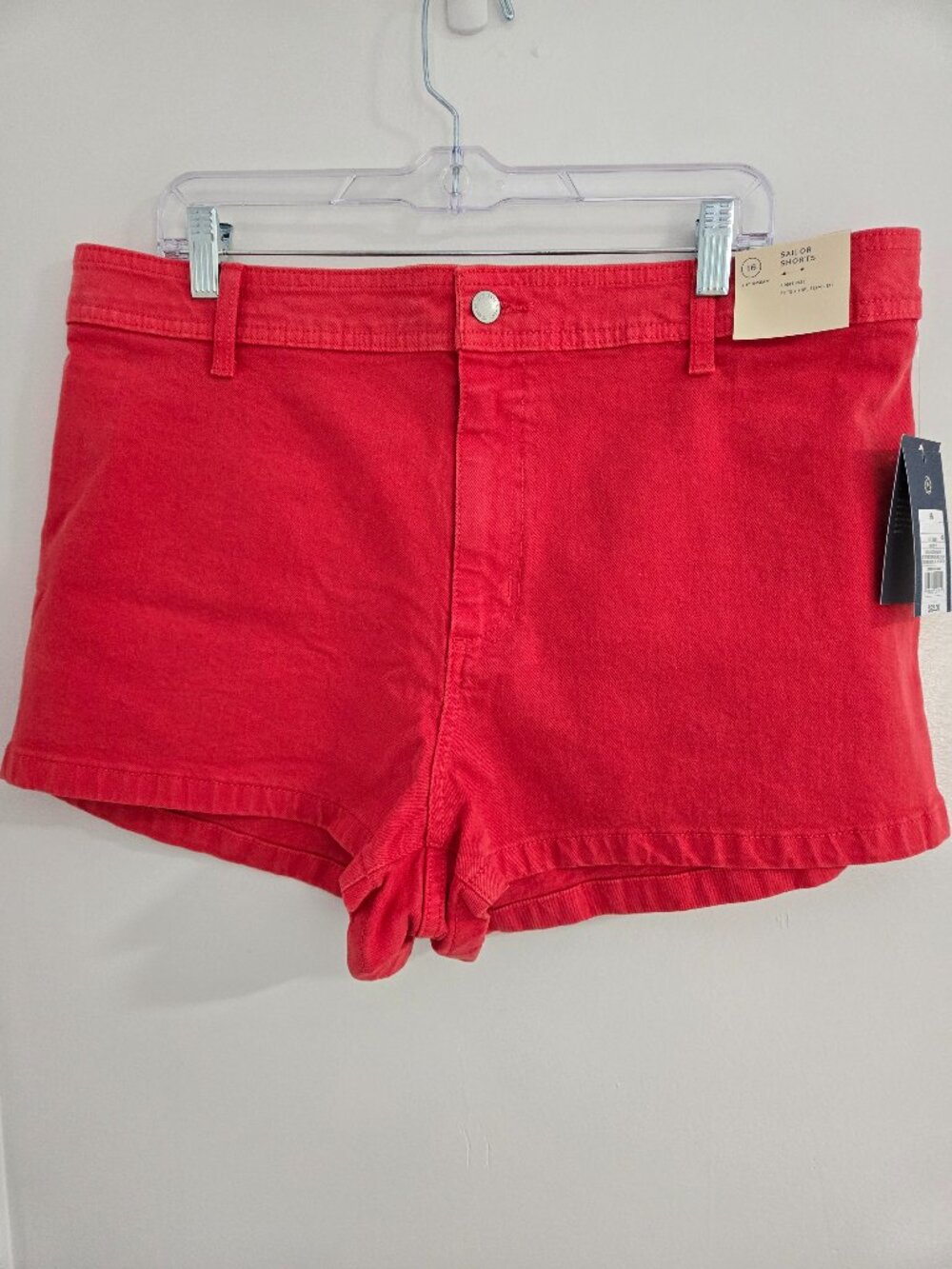 Universal Thread High-Rise Sailor Shorts Size 16 Red NWT Nautical Coastal